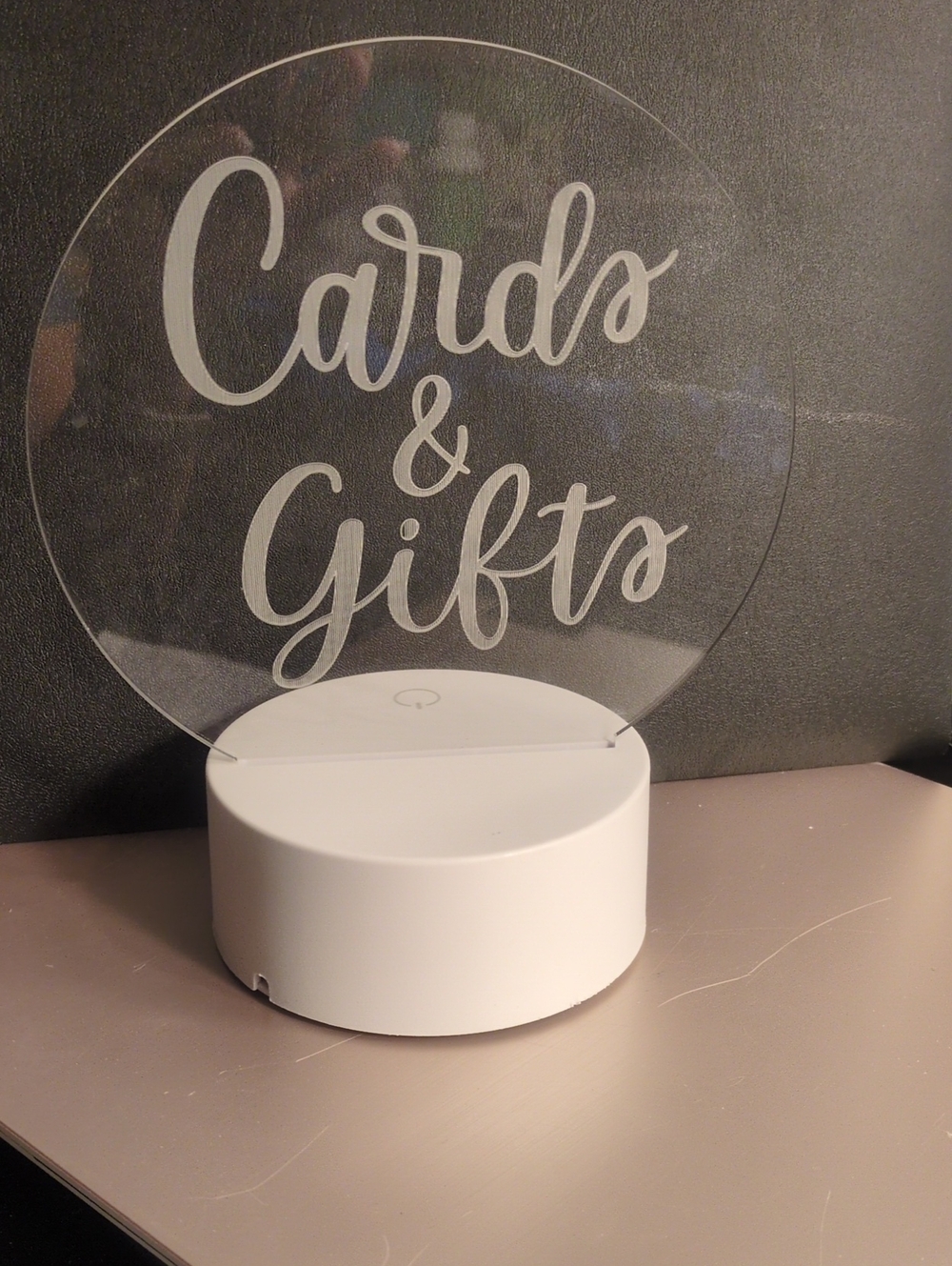 Othr White LED 'Cards & Gifts' Acrylic Display